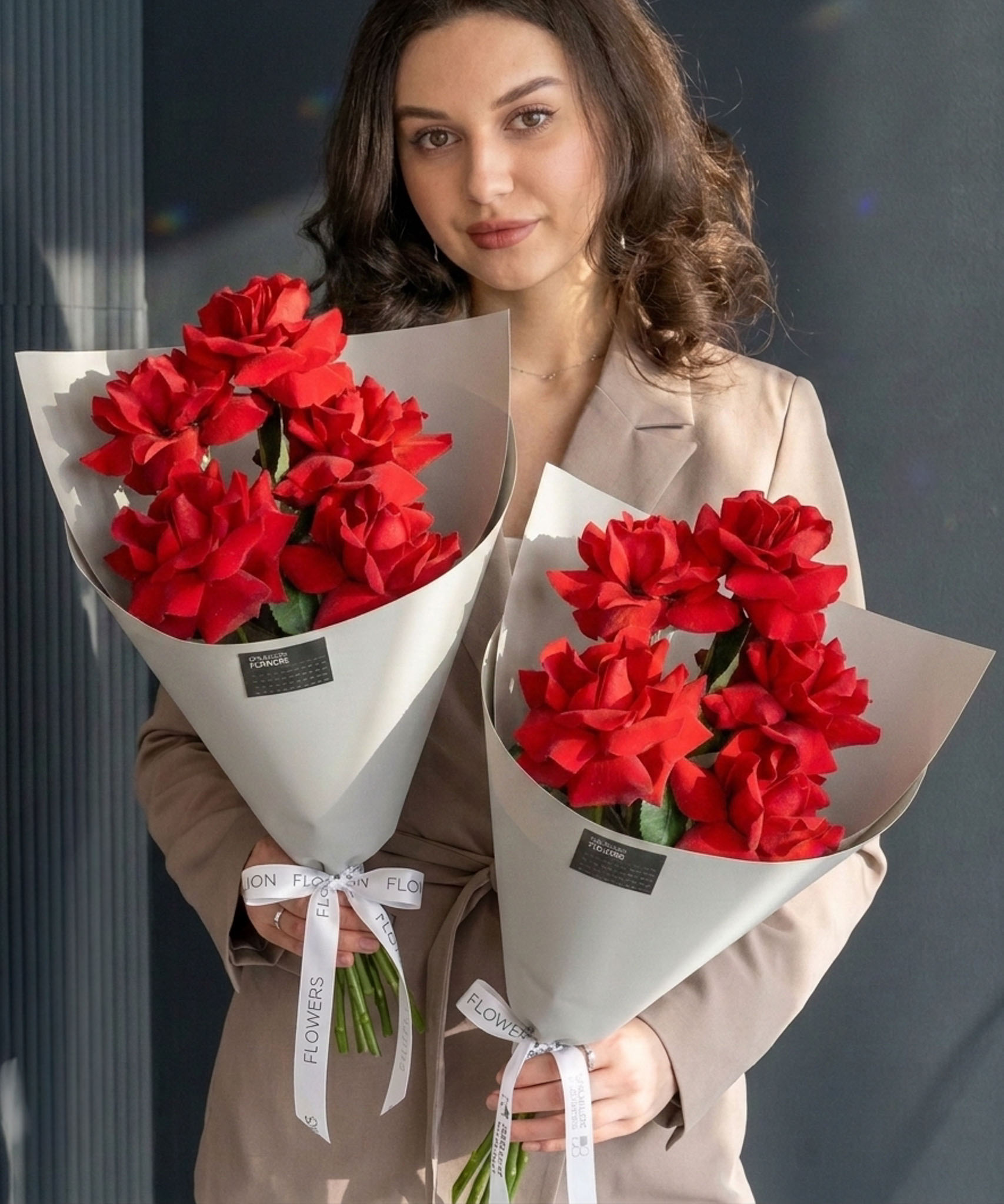 Букет из 5 французских роз "Фридом" Эквадор