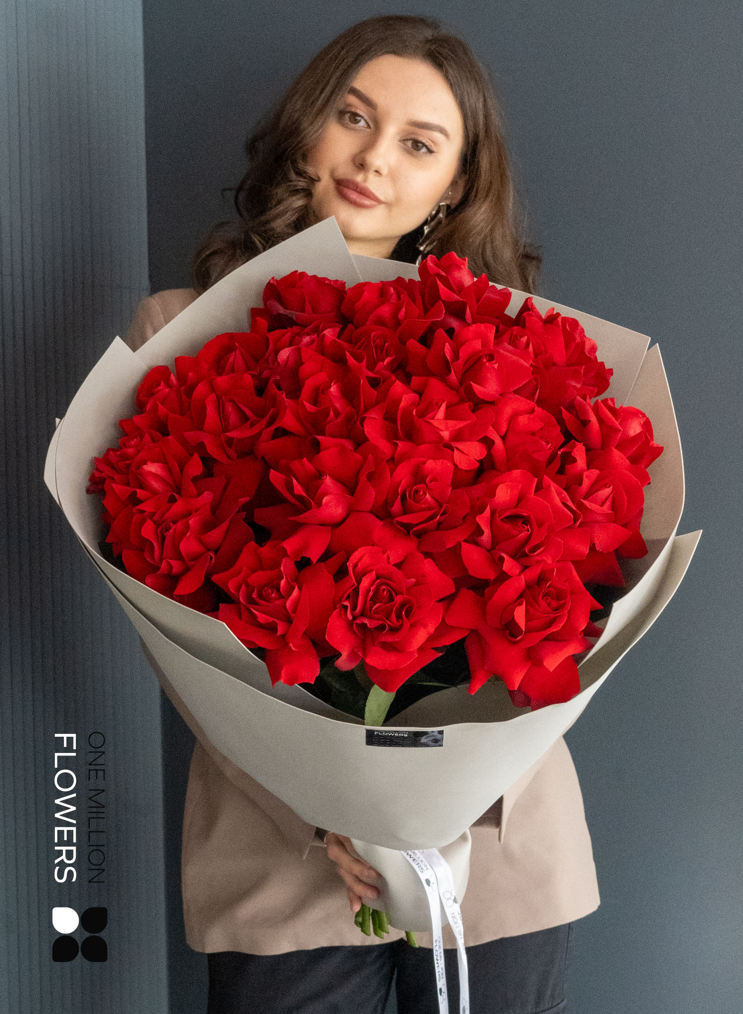 Букет из 25 французских роз "Фридом" Эквадор