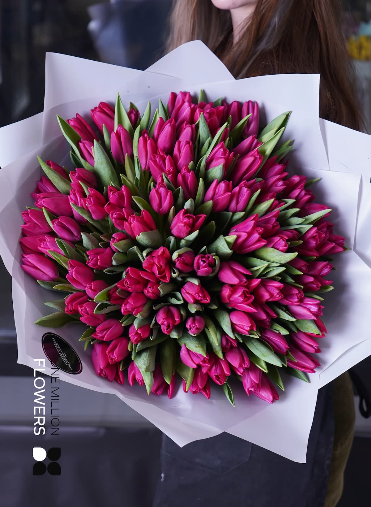 Букет из 101 тюльпана "Ардор" White