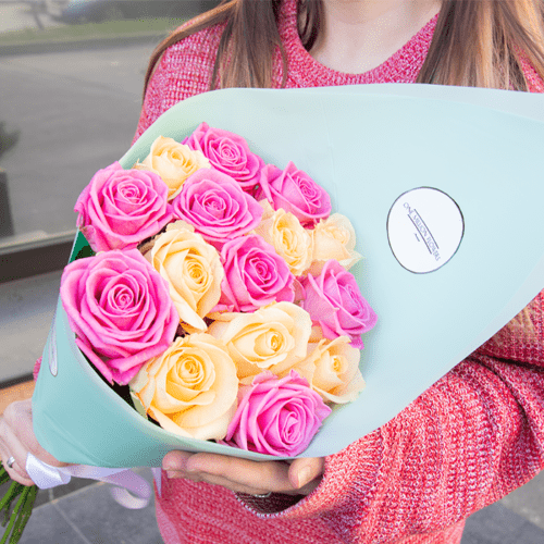 Букет "Крими Пинк" Tiffany - Розы 60см.