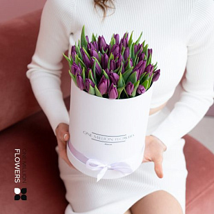 Коробка Тюльпанов "Перпл Вэлли" White - Mini