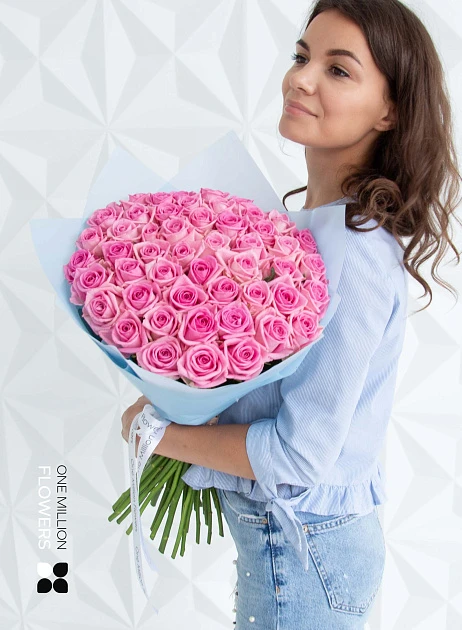 Букет из 51 "Ревиваль" Blue - Розы 40 см.