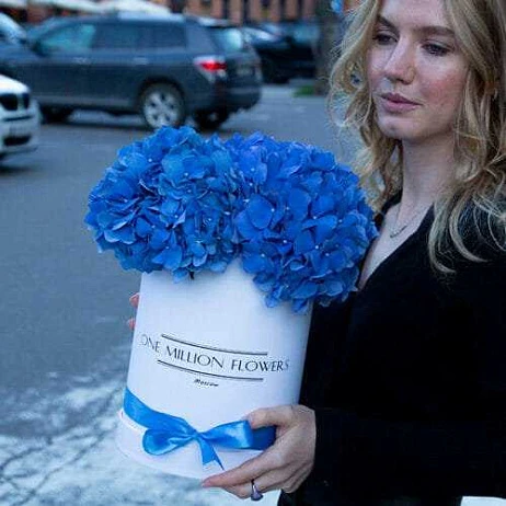 Коробка гортензий "Верона" White - Mini