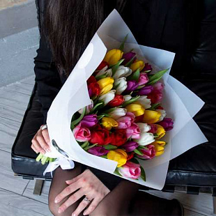 Букет из 51 тюльпана "Микс"