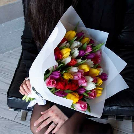 Букет из 51 тюльпана "Микс"