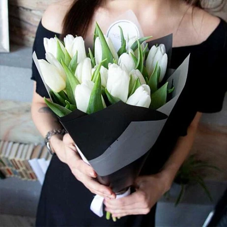 Букет из 15 тюльпанов "Антарктика" Black